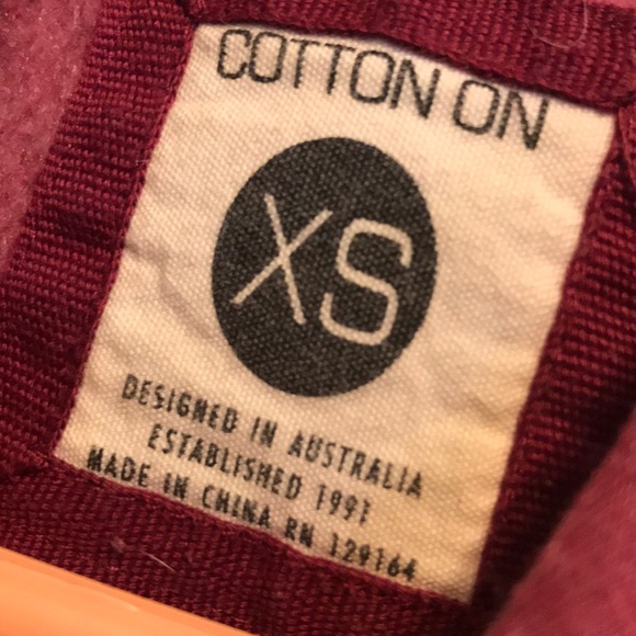 burgundy hoodie -Cotton On Sz XS - Picture 3 of 3
